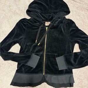 Juicy Couture Black Velvet Women's Zip-Up Hoodie